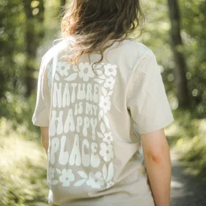 "Nature is my happy place" Shirt - Bio katoen